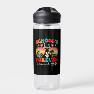Schools Out Forever Retired Teacher Last Day 2024 Water Bottle