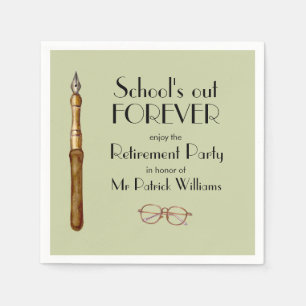 School's Out Forever Vintage Teachers Retirement Napkins