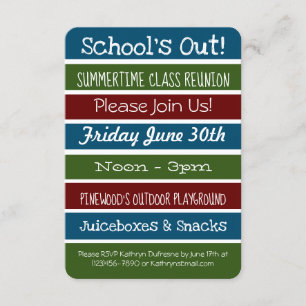 School's Out Summertime Class Reunion Invitation