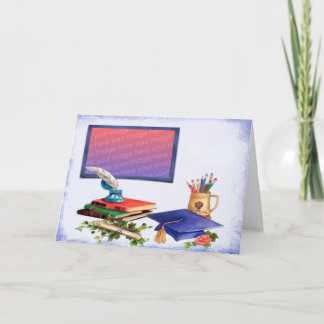 School's Over Graduation Photo Frame Card
