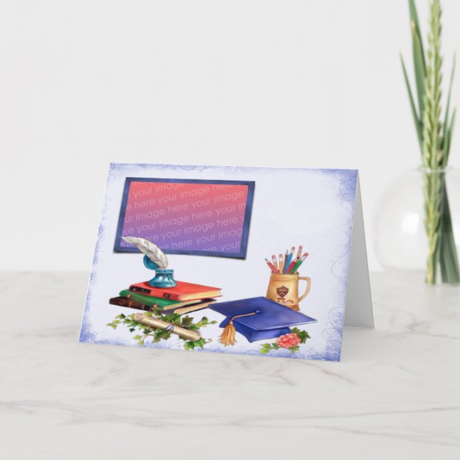 School's Over Graduation Photo Frame Card (Front)