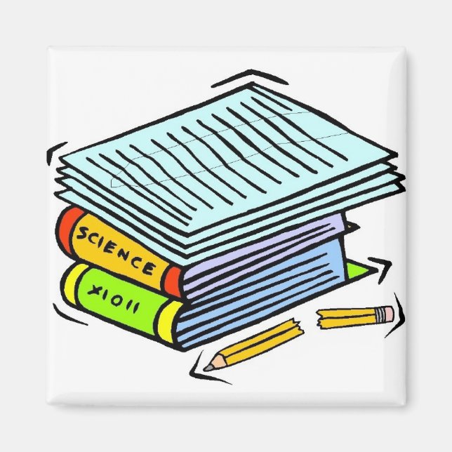 Schoolwork Pile Magnet (Front)
