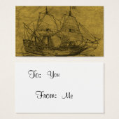Schooner And Vintage Map (Front & Back)