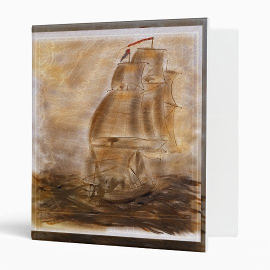 Schooner And Vintage Map Binder