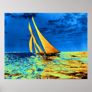 Schooner Ariel's Golden Sails 1899 Poster