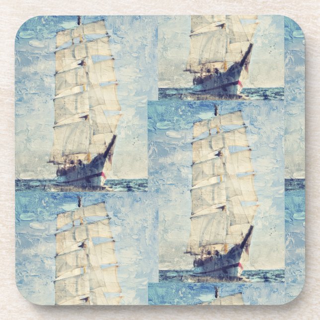 Schooner Beverage Coaster (Front)