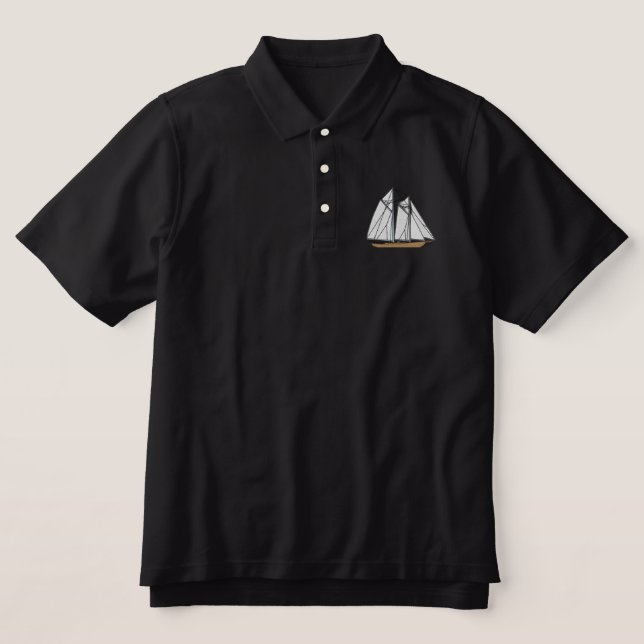 Schooner Embroidered Polo Shirt (Design Front)