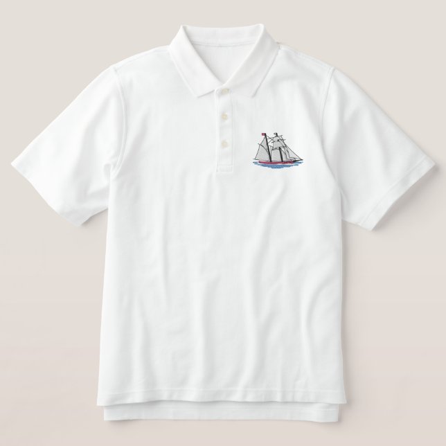Schooner Embroidered Polo Shirt (Design Front)
