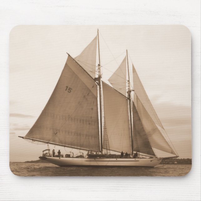 Schooner in Sepia Mouse Pad (Front)