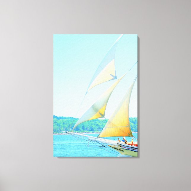 schooner jibs flying wrapped canvas print (Front)