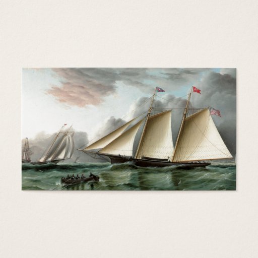 Customizable Schooner Mohawk off Sandy Hook Lighthouse Business Cards