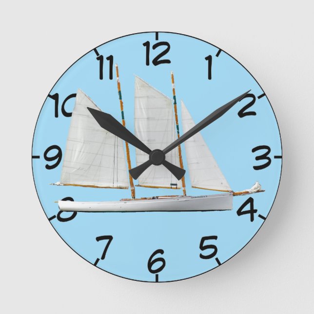Schooner Numbered Round Clock (Front)