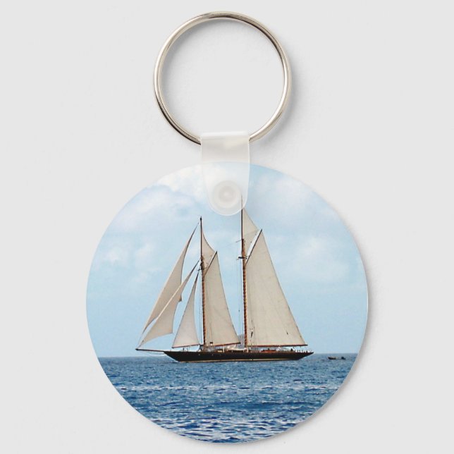 Schooner Sailboat in the BVI Keychain (Front)