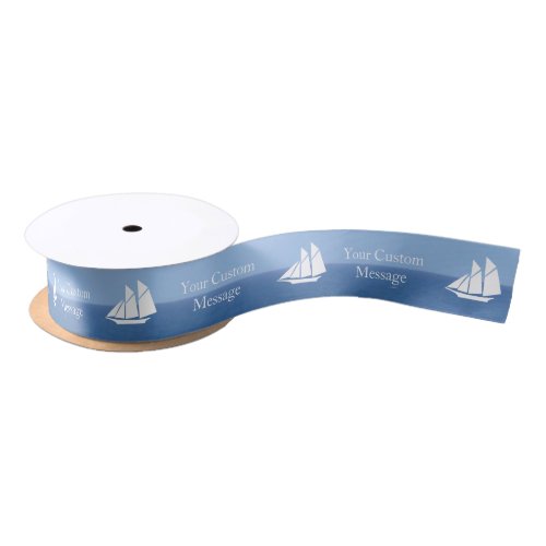 Schooner Sailboat Satin Ribbon