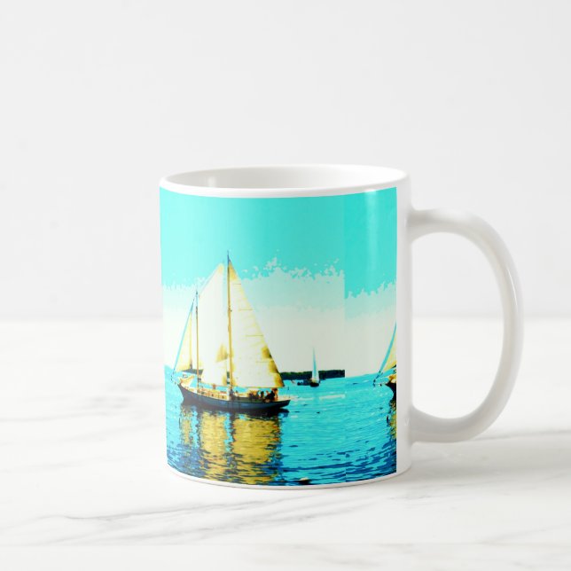 schooner sailing coffee mug (Right)