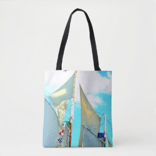 schooner sails tote bag