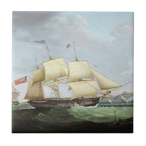 Schooner ship Harriet 1900s Ceramic Tile