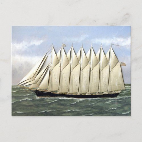 Schooner Thomas W Lawson 1900s Postcard