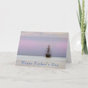 Schooner with Sunset Sky Photo Custom Father's Day Card