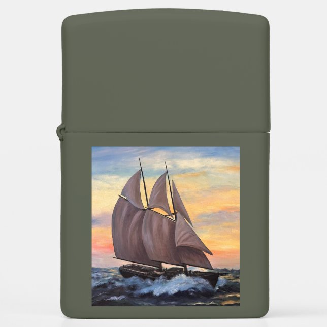 Schooner Zippo Lighter (Front)