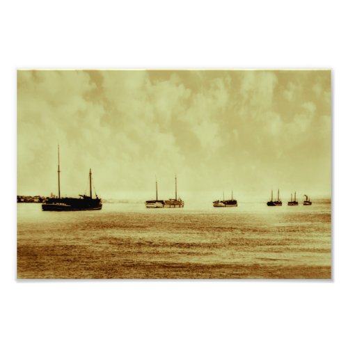 Schooners on the St Clair River Vintage Michigan Photo Print