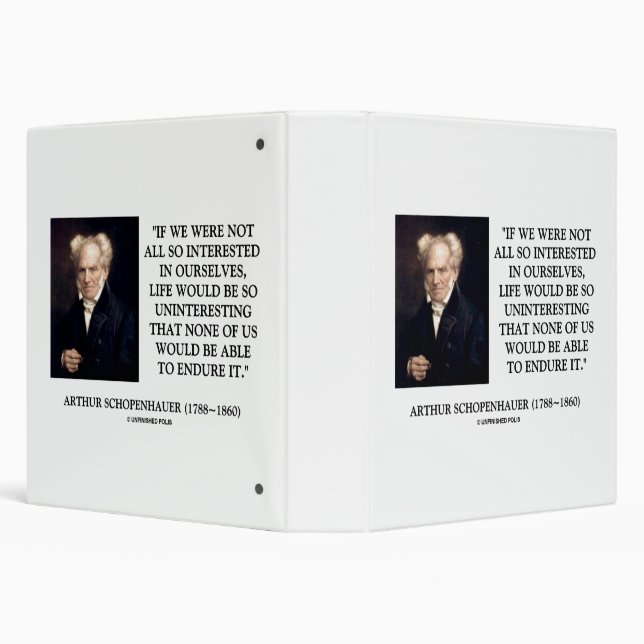 Schopenhauer All So Interested In Ourselves Quote 3 Ring Binder (Background)