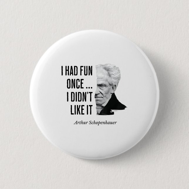 Schopenhauer Quote Funny Philosopher Statement  Button (Front)