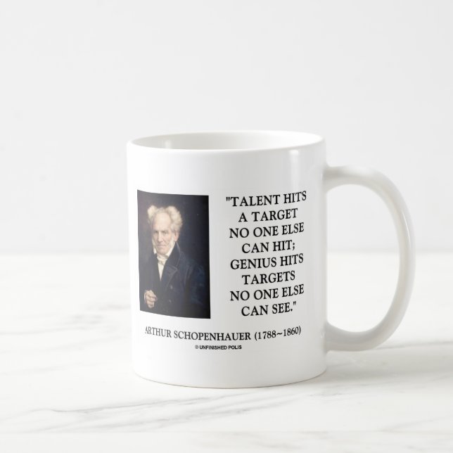 Schopenhauer Talent Genius Hits Targets No One See Coffee Mug (Right)