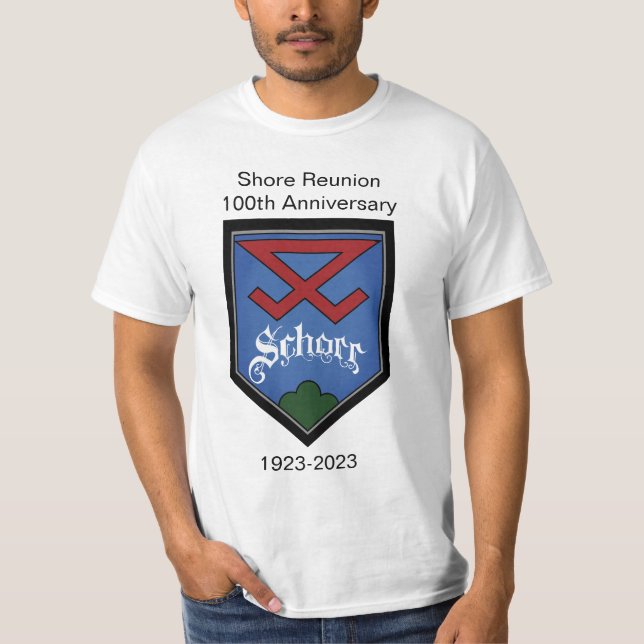 Schorr Shield Reunion Anniversary shirt (men's) (Front)