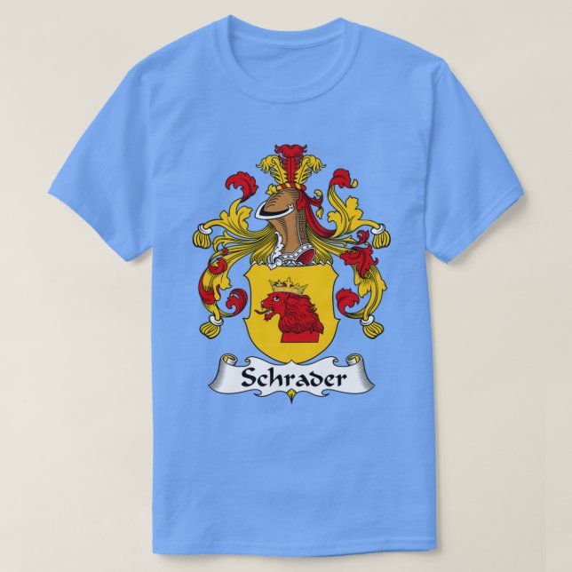 Schrader Coat of Arms Family Crest  T-Shirt (Design Front)