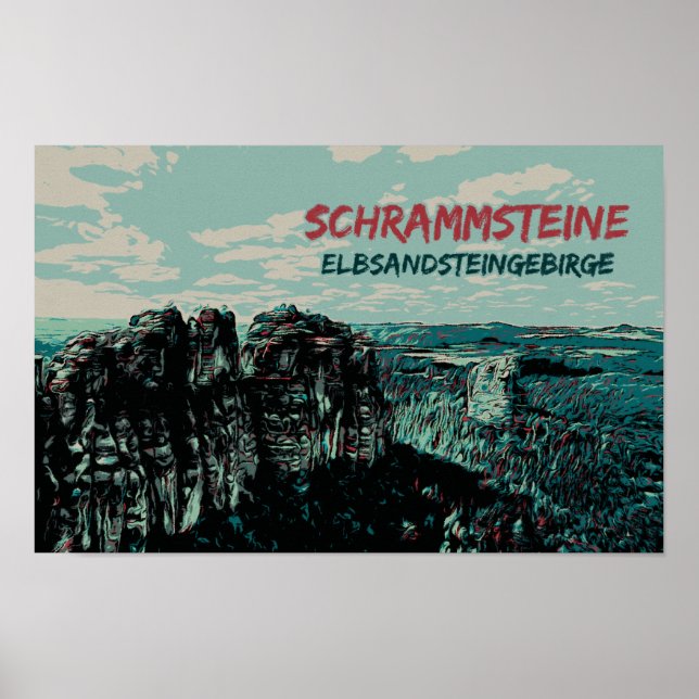 Schrammsteine, Elbe Sandstone Mountains Poster (Front)