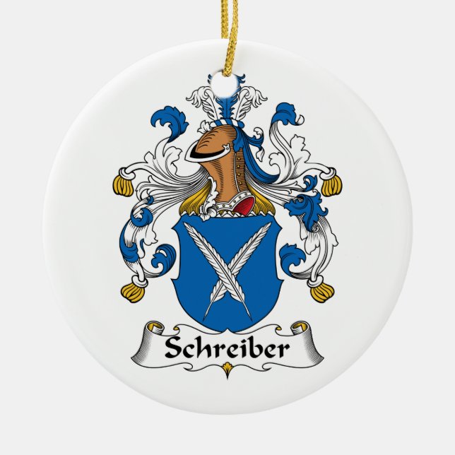 Schreiber Family Crest Ceramic Ornament (Front)