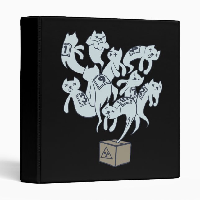 Schrödinger Cat 9 Lives 3 Ring Binder (Front/Spine)