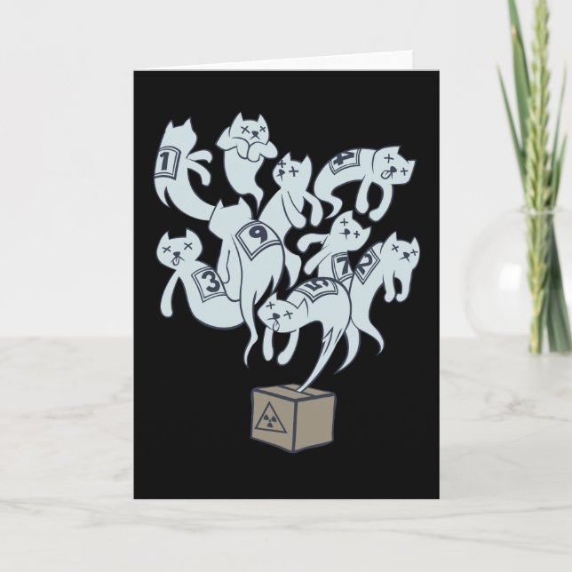 Schrödinger Cat 9 Lives Card (Front)