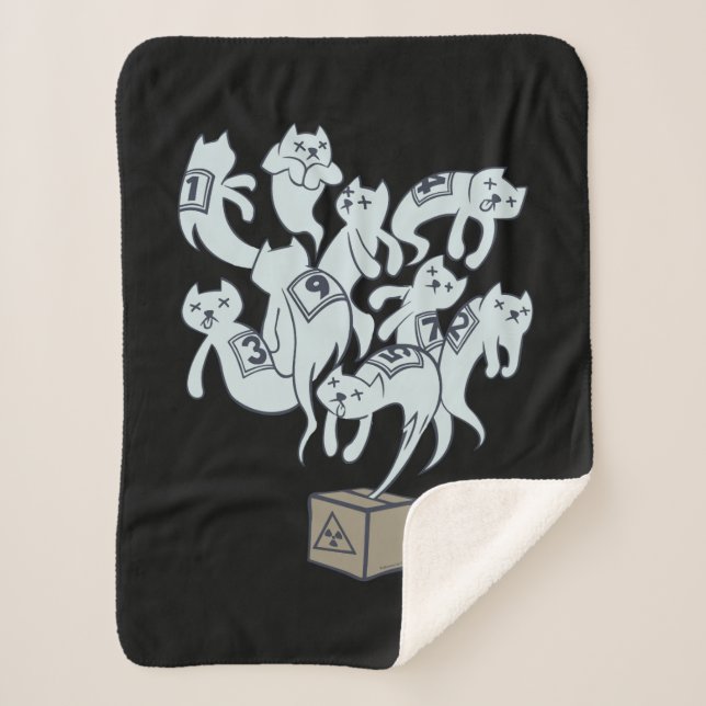 Schrödinger Cat 9 Lives Sherpa Blanket (Front)