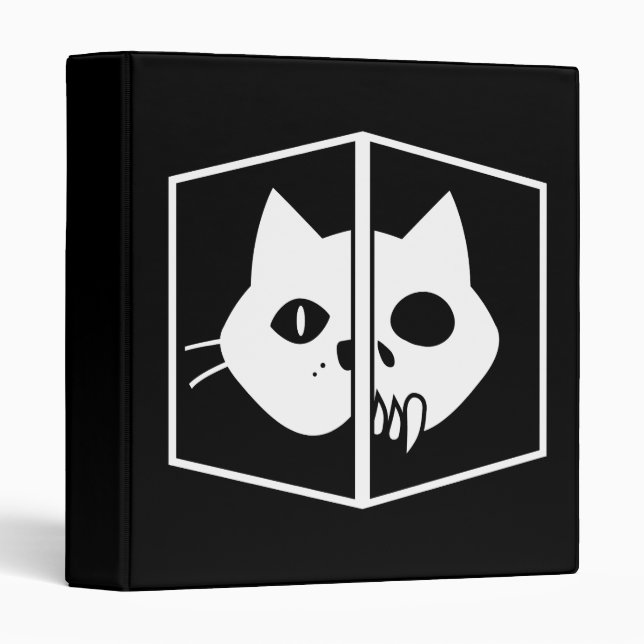 Schrödinger Cat Graphic 3 Ring Binder (Front/Spine)