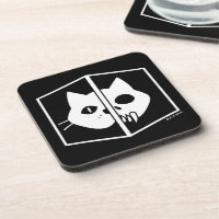 Schrodinger's Cat Coaster Set // Dead and Alive Cats Coasters 