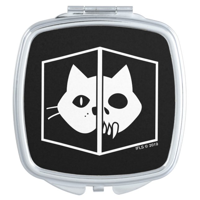 Schrödinger Cat Graphic Compact Mirror (Front)