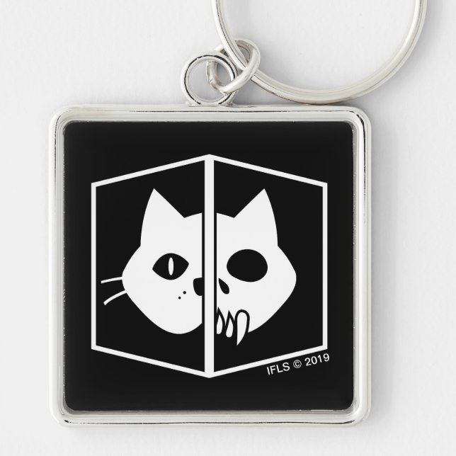 Schrödinger Cat Graphic Keychain (Front)