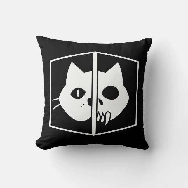 Schrödinger Cat Graphic Throw Pillow (Front)