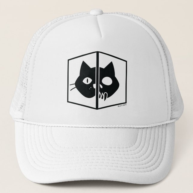 Schrödinger Cat Graphic Trucker Hat (Front)