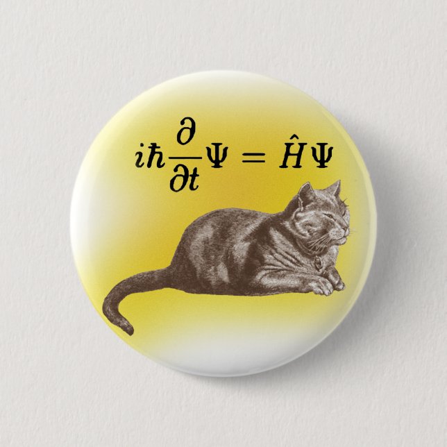 Schrodinger cat pinback button (Front)