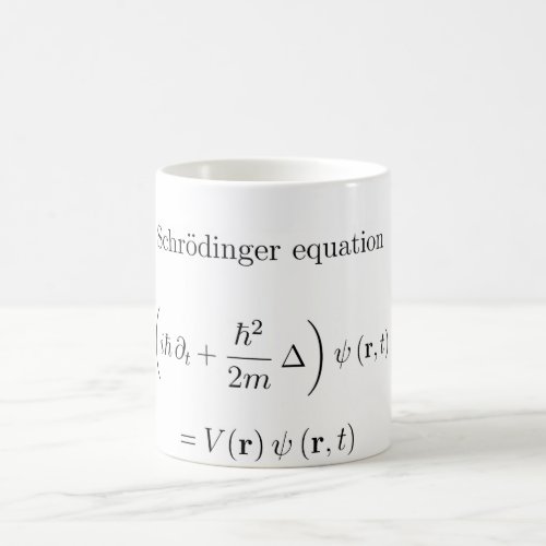 Schrodinger equation with name coffee mug