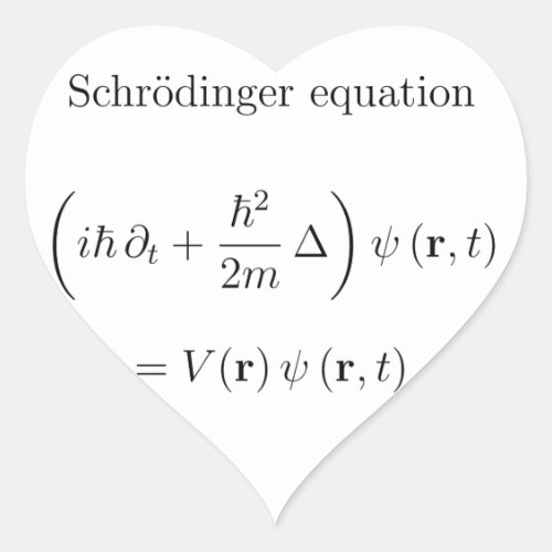 Schrodinger equation with name heart sticker
