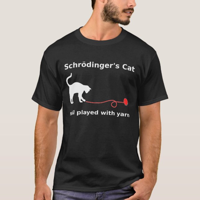 “Schrödinger’s Cat” Shirt (Dark) (Front)