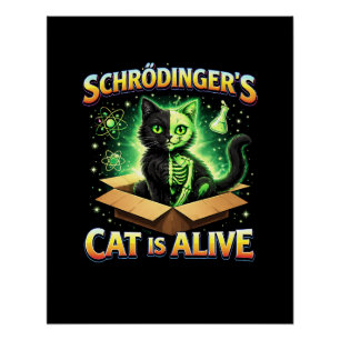 Schrödinger’s Curious Cat Poster