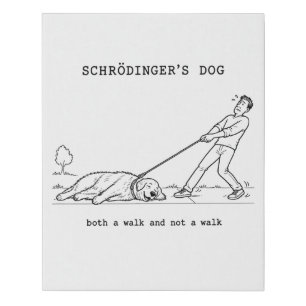 Schrödinger’s Dog Funny Golden Retriever Faux Canvas Print