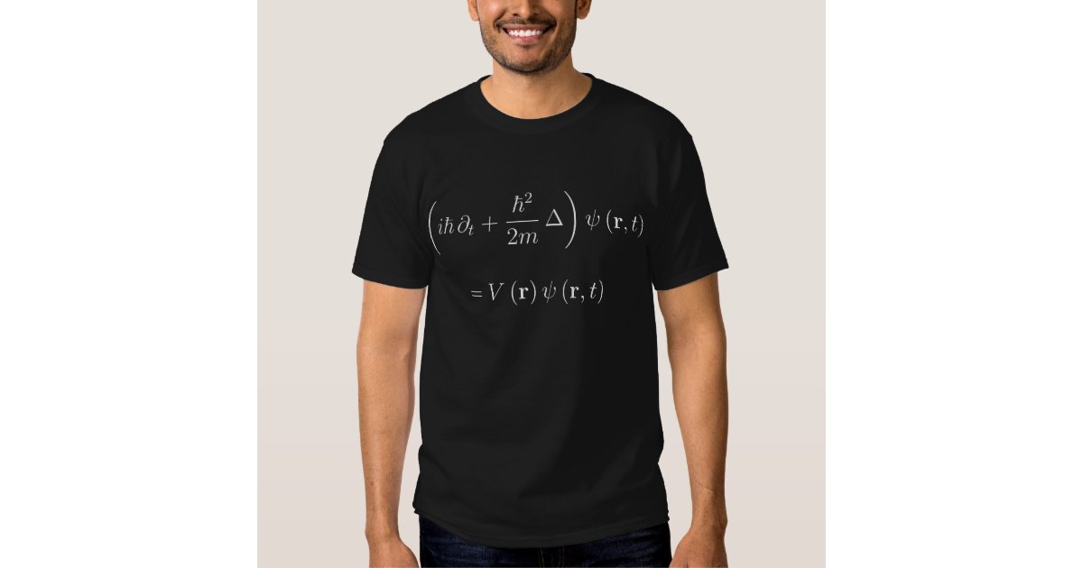 Schrodinger wave equation, dark T-Shirt | Zazzle