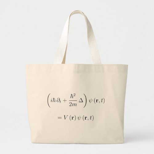 Schrodinger wave equation large tote bag