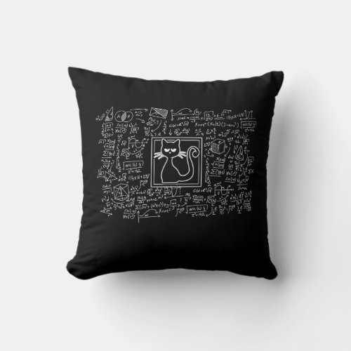 Schrodingers Cat Box Funny Science Nerd Physics Throw Pillow